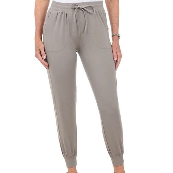 Zac & Rachel Ankle Jogger Pants Women Small Gray Stretch Lightweight Fall Casual - Picture 2 of 2